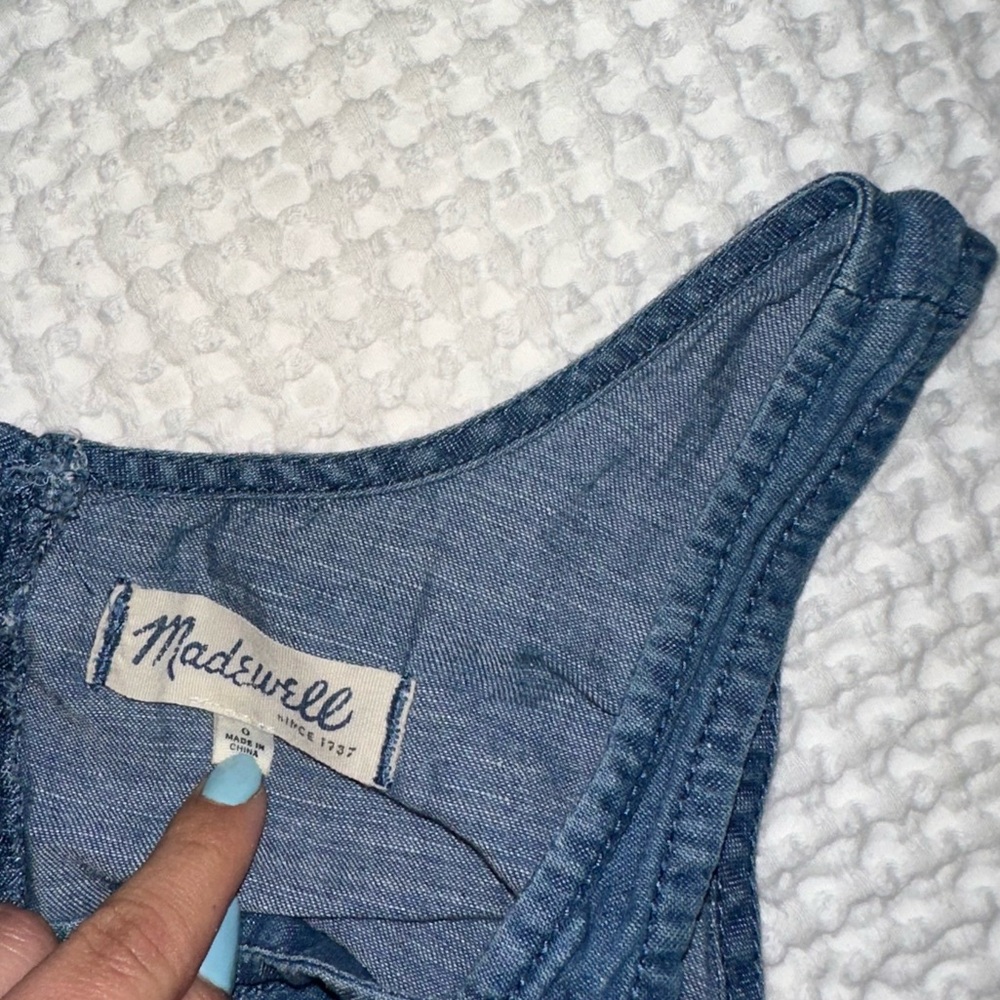 Madewell denim halter wide leg jumpsuit - Picture 8 of 8
